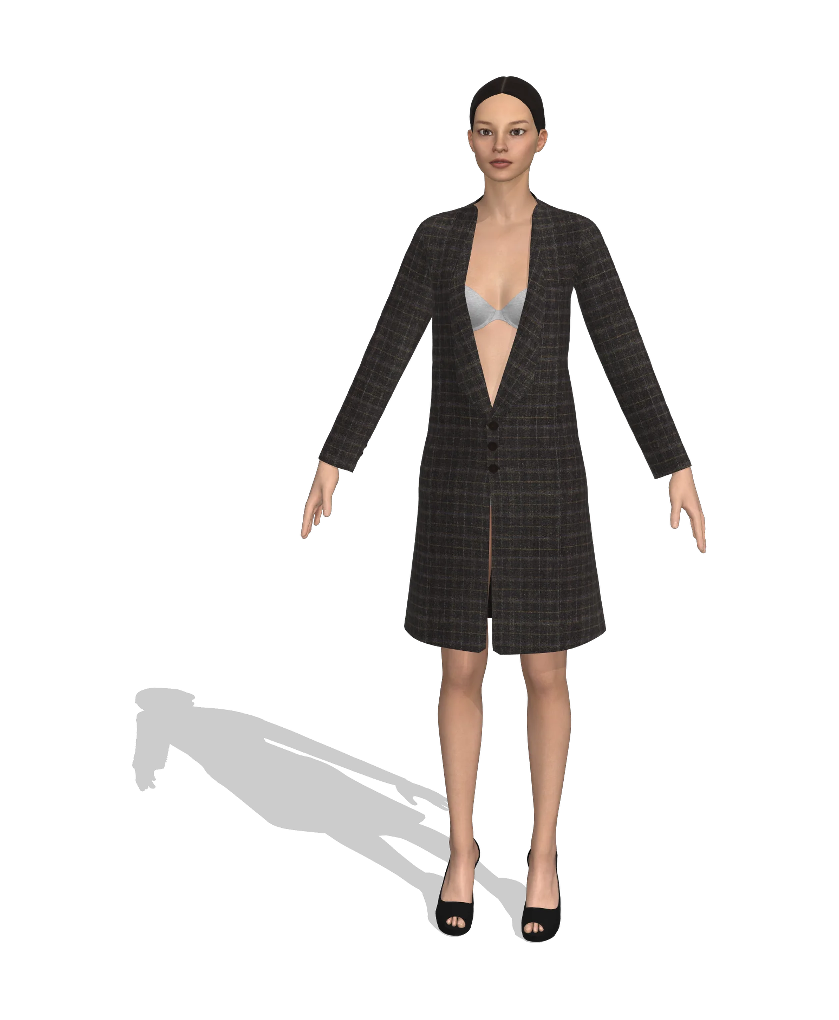 KDscion p100 full sleeve single breasted long coat